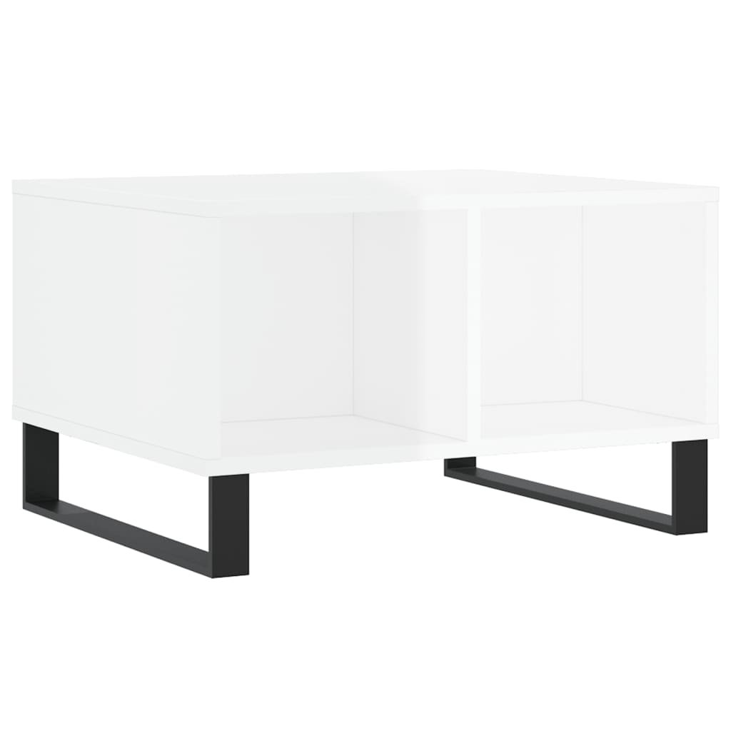 vidaXL Mesa de centro 60x50x36,5 cm derivados madeira branco brilhante