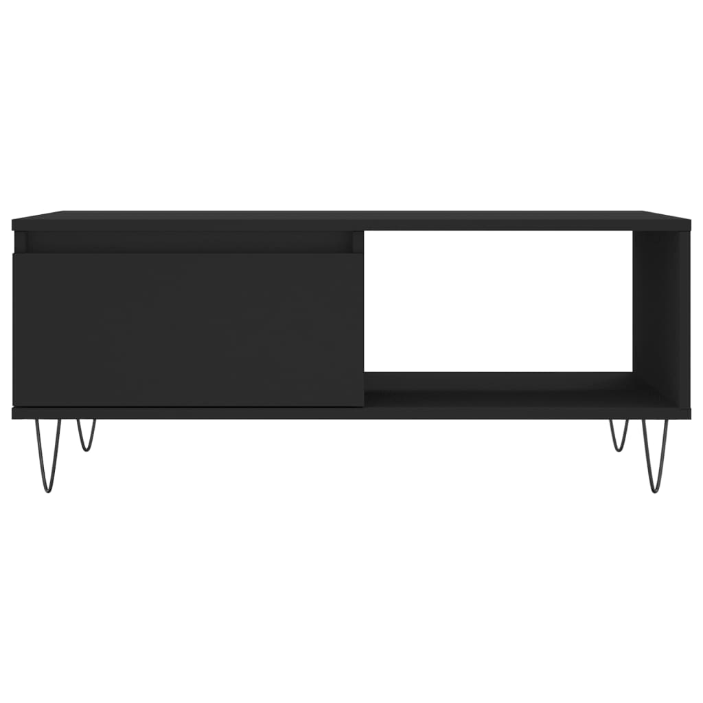 vidaXL Mesa de centro 90x50x36,5 cm derivados de madeira preto