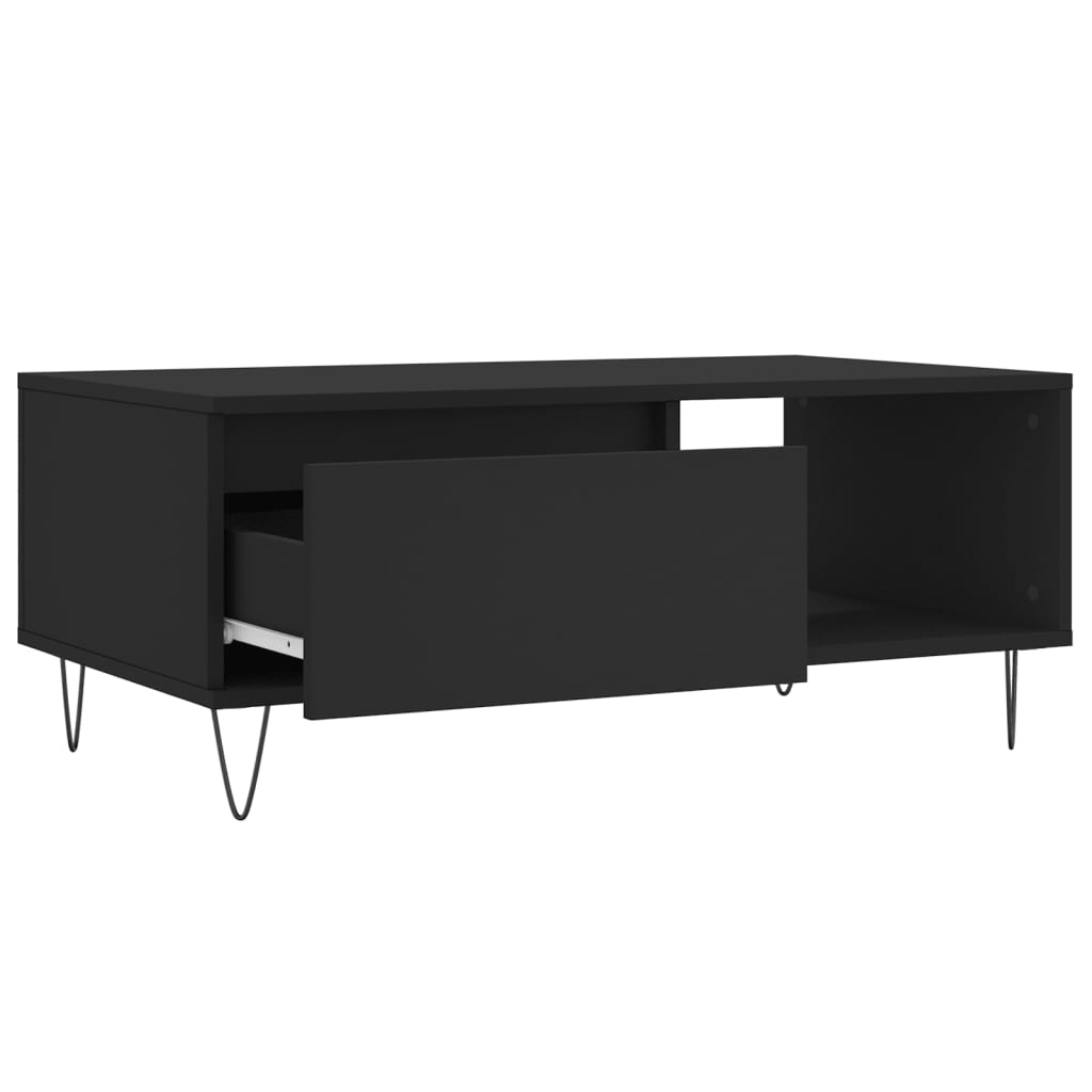 vidaXL Mesa de centro 90x50x36,5 cm derivados de madeira preto