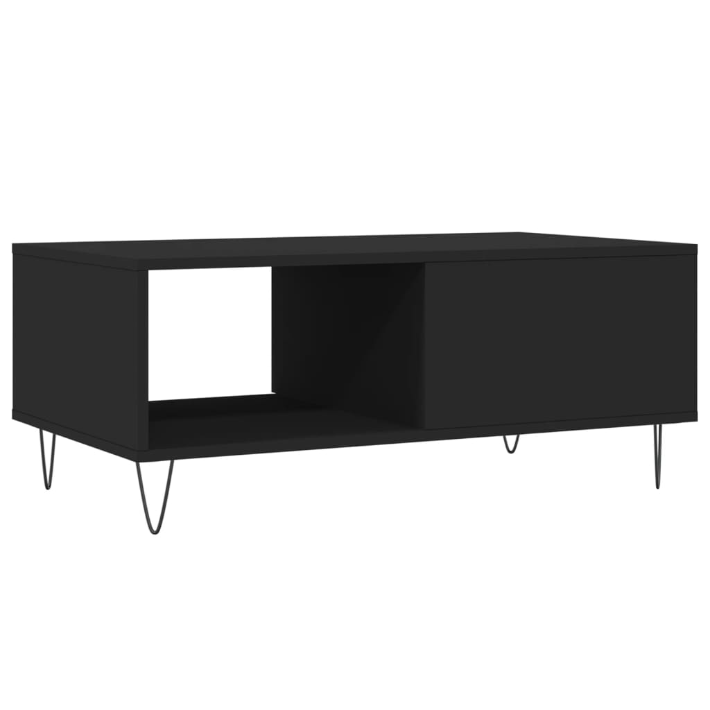 vidaXL Mesa de centro 90x50x36,5 cm derivados de madeira preto