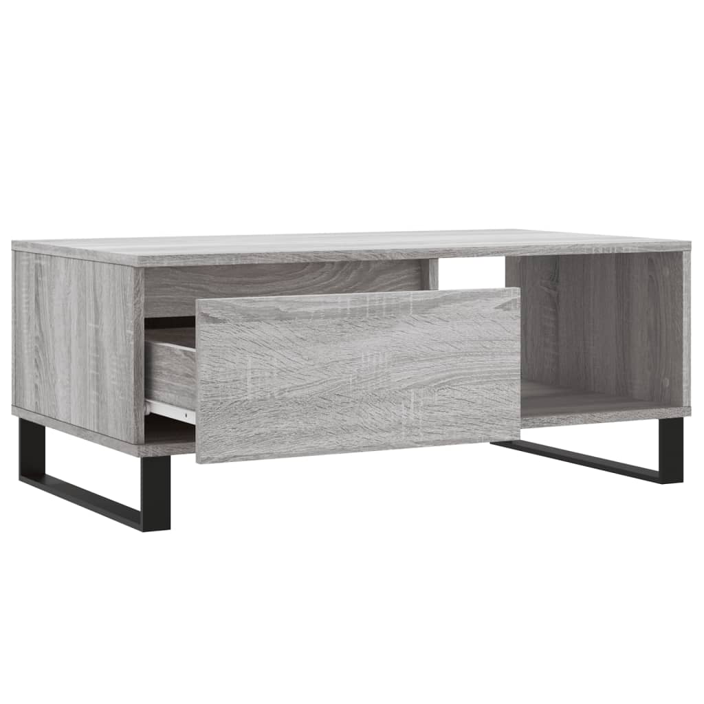 vidaXL Mesa de centro 90x50x36,5 cm derivados madeira cinzento sonoma