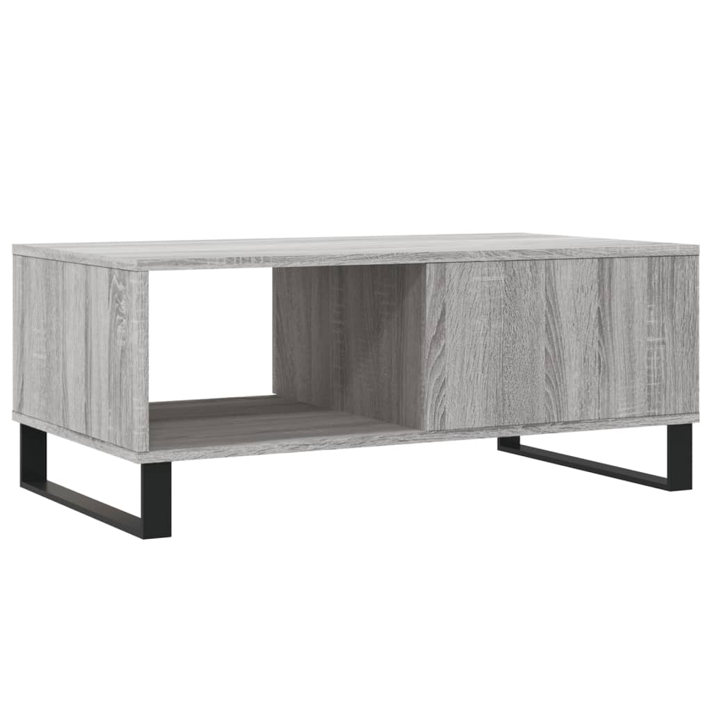 vidaXL Mesa de centro 90x50x36,5 cm derivados madeira cinzento sonoma