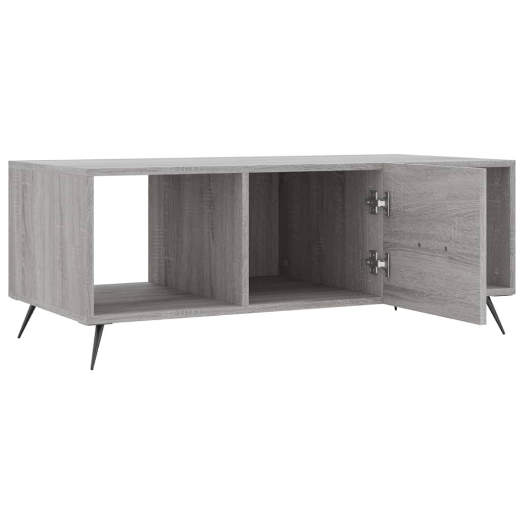 vidaXL Mesa de centro 102x50x40cm derivados de madeira cinzento sonoma