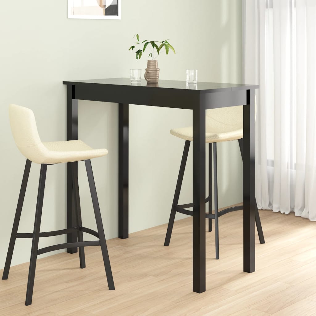 vidaXL Mesa de bar em MDF preto 115x55x107 cm