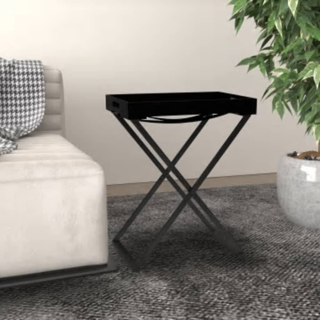 vidaXL Mesa dobrável 48x34x61 cm MDF preto