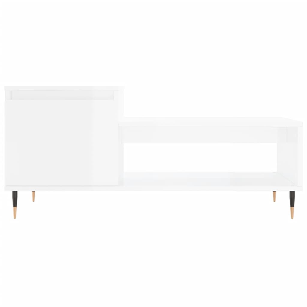 vidaXL Mesa de centro 100x50x45 cm derivados madeira branco brilhante