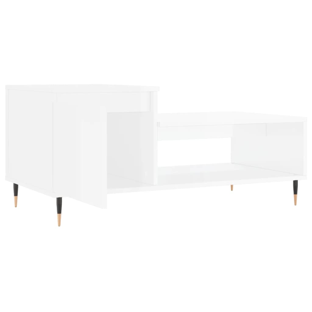 vidaXL Mesa de centro 100x50x45 cm derivados madeira branco brilhante