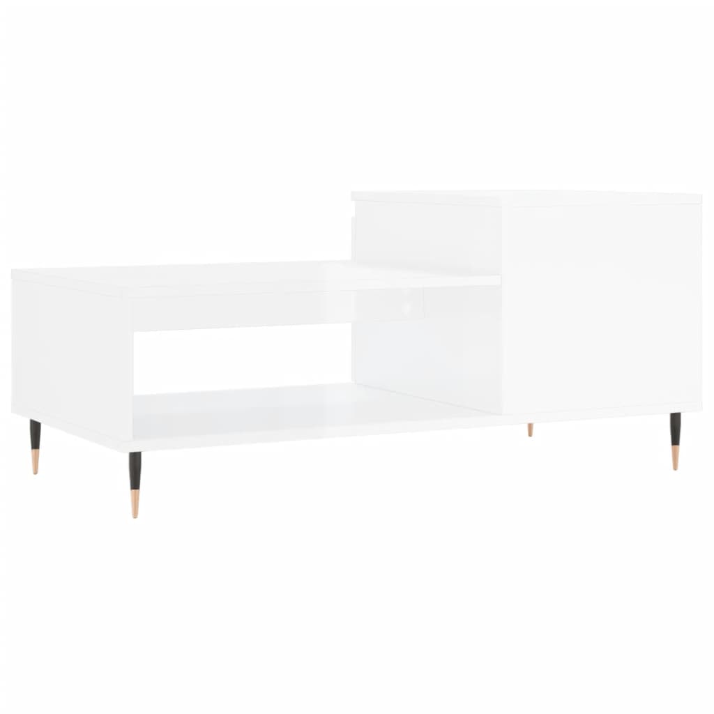 vidaXL Mesa de centro 100x50x45 cm derivados madeira branco brilhante