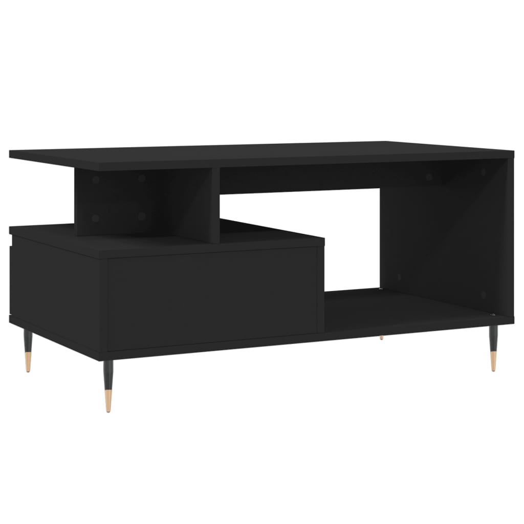 vidaXL Mesa de centro 90x49x45 cm derivados de madeira preto