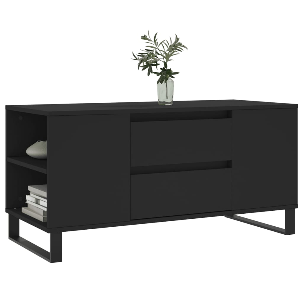 vidaXL Mesa de centro 102x44,5x50 cm derivados de madeira preto