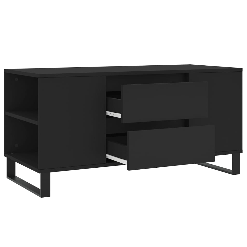 vidaXL Mesa de centro 102x44,5x50 cm derivados de madeira preto