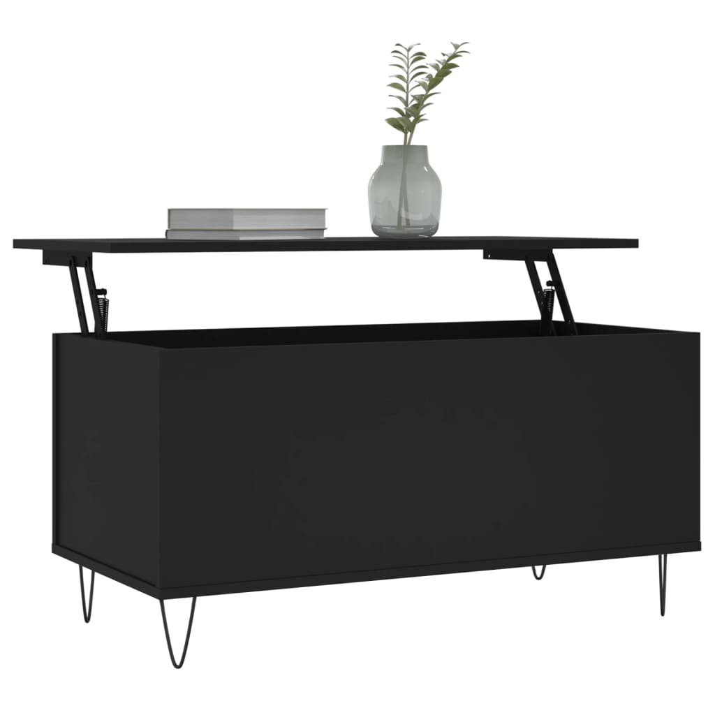 vidaXL Mesa de centro 90x44,5x45 cm derivados de madeira preto