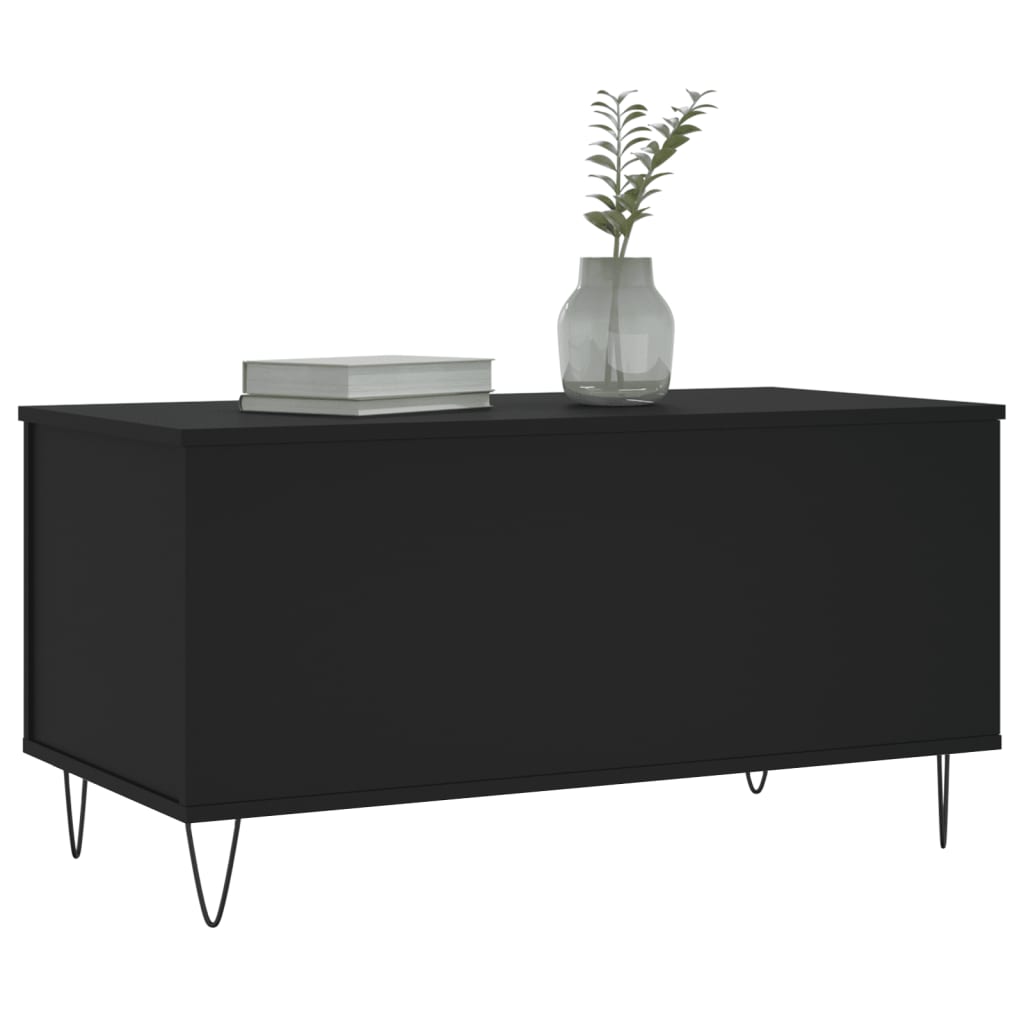 vidaXL Mesa de centro 90x44,5x45 cm derivados de madeira preto