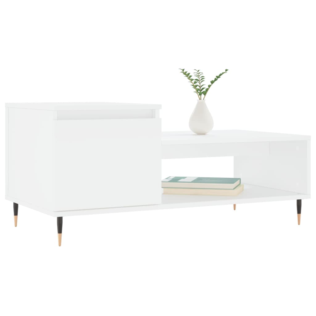 vidaXL Mesa de centro 100x50x45 cm derivados de madeira branco