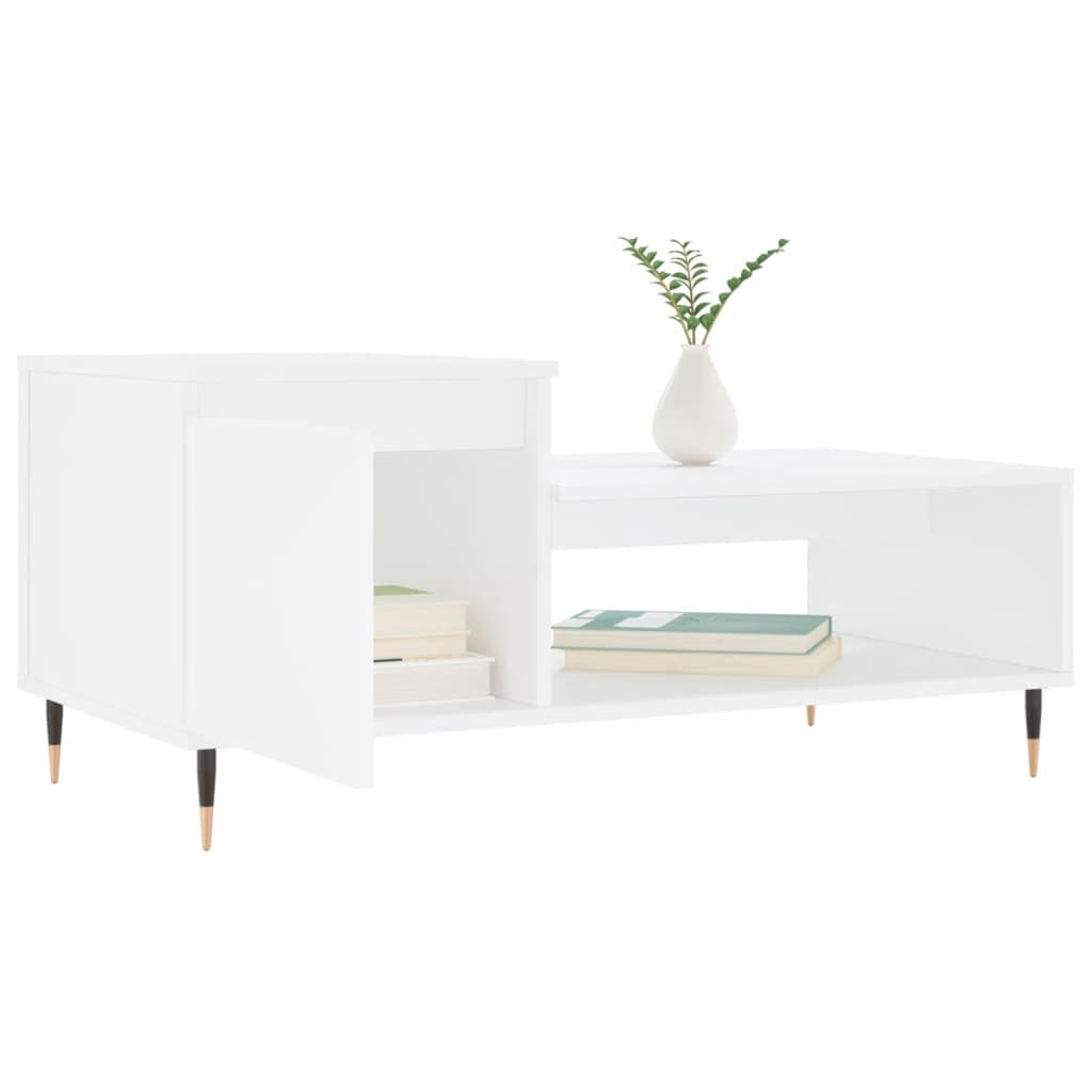 vidaXL Mesa de centro 100x50x45 cm derivados de madeira branco