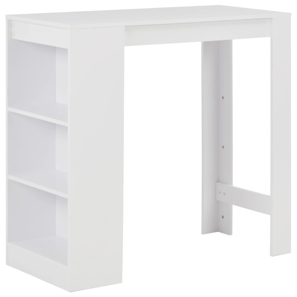 vidaXL Mesa de bar com prateleira branco 110x50x103 cm