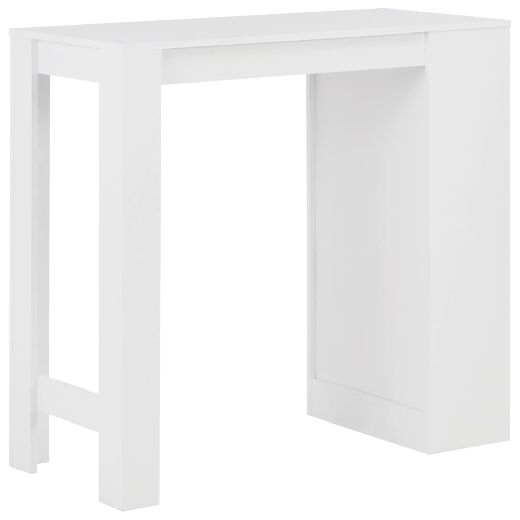 vidaXL Mesa de bar com prateleira branco 110x50x103 cm