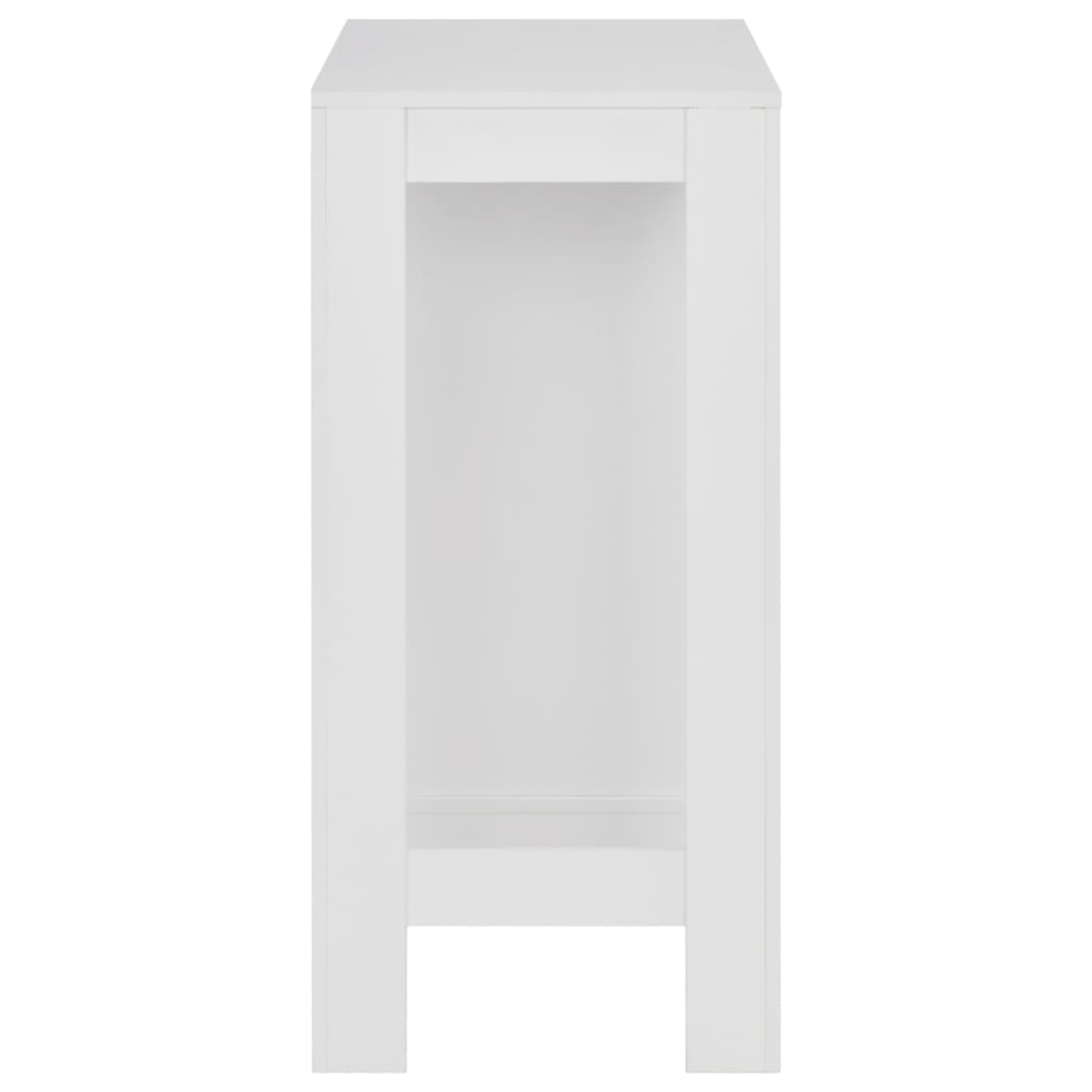 vidaXL Mesa de bar com prateleira branco 110x50x103 cm