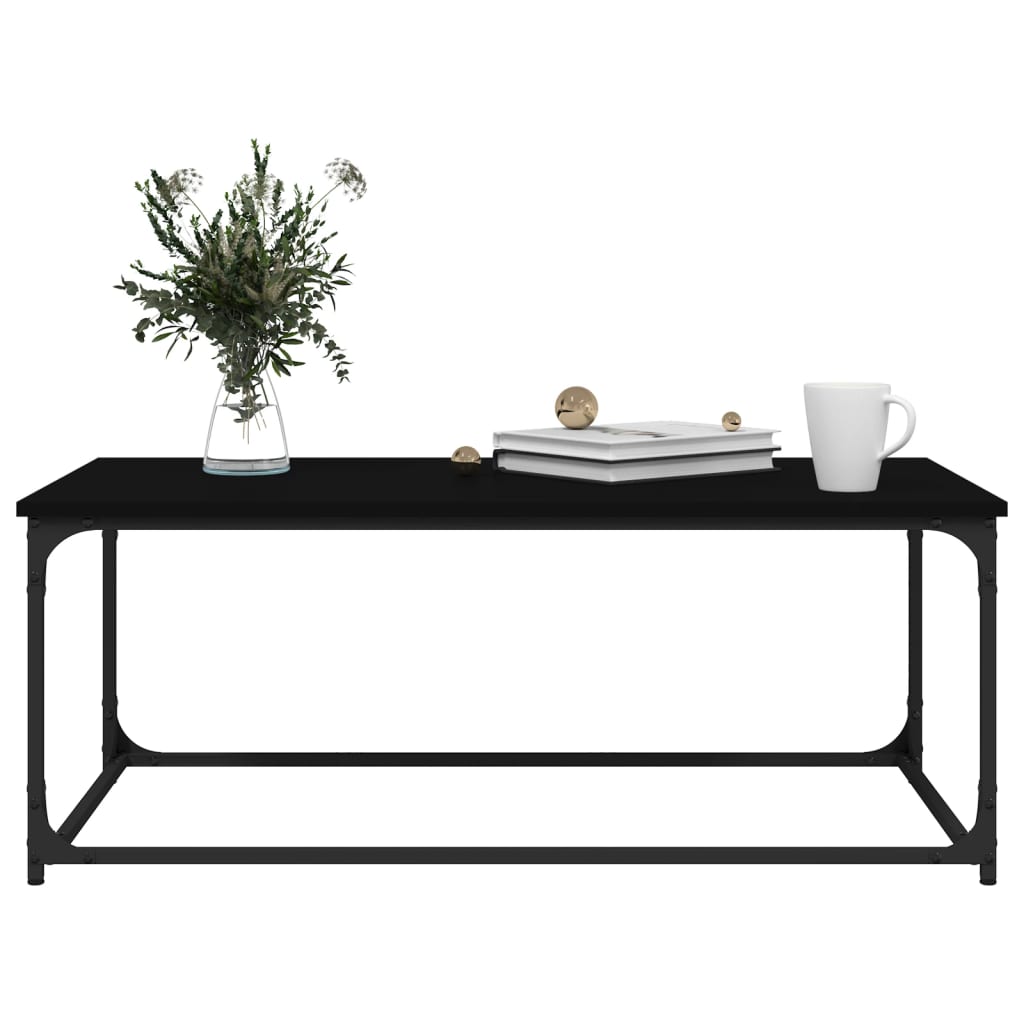 vidaXL Mesa de centro 102x50x40 cm derivados de madeira/ferro preto