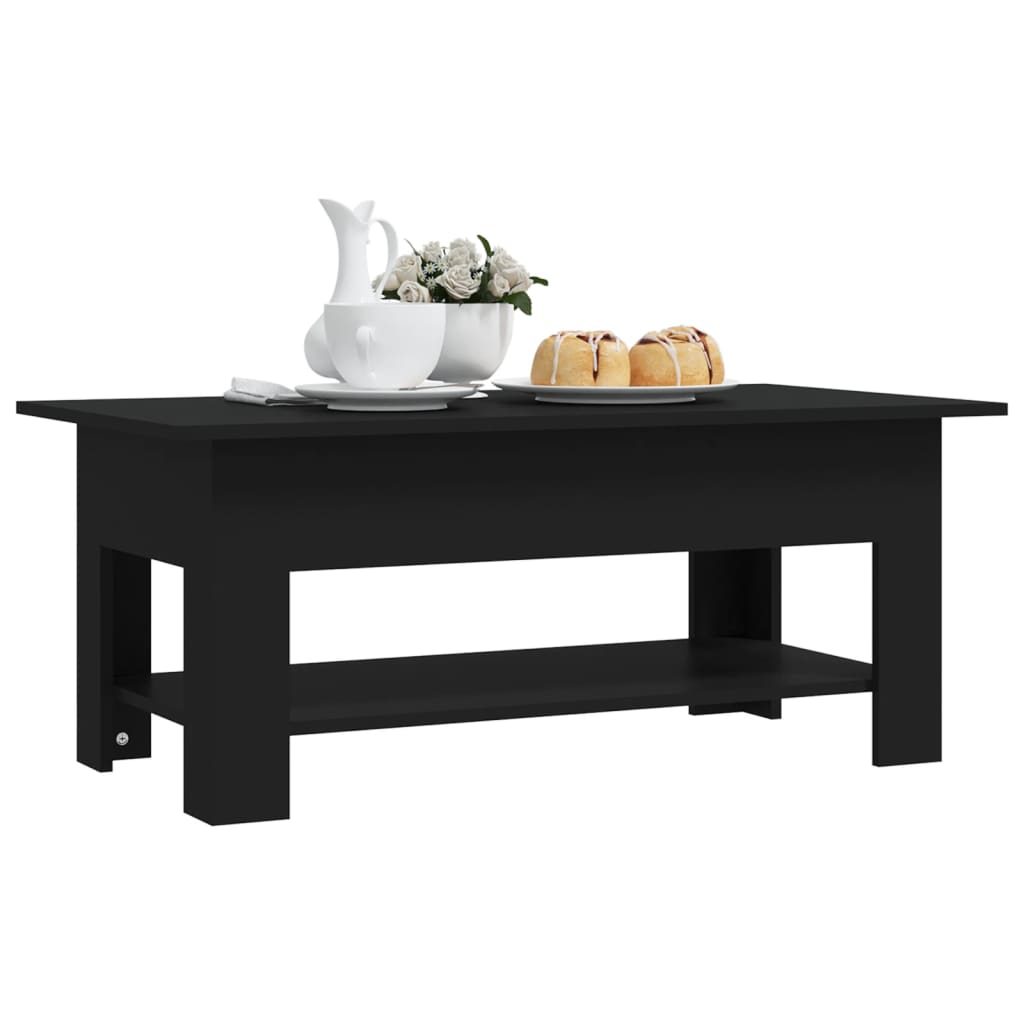 vidaXL Mesa de centro 102x55x42 cm contraplacado preto