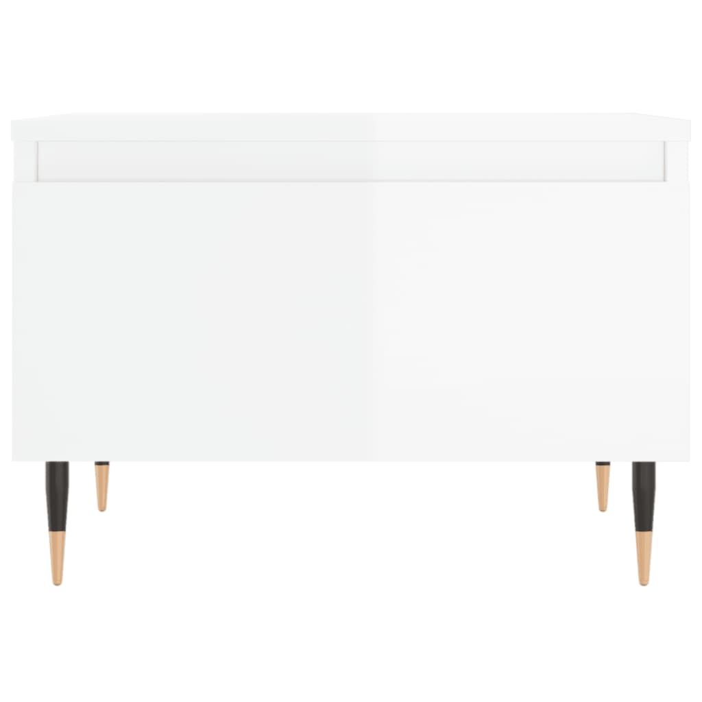 vidaXL Mesa de centro 50x46x35 cm derivados madeira branco brilhante