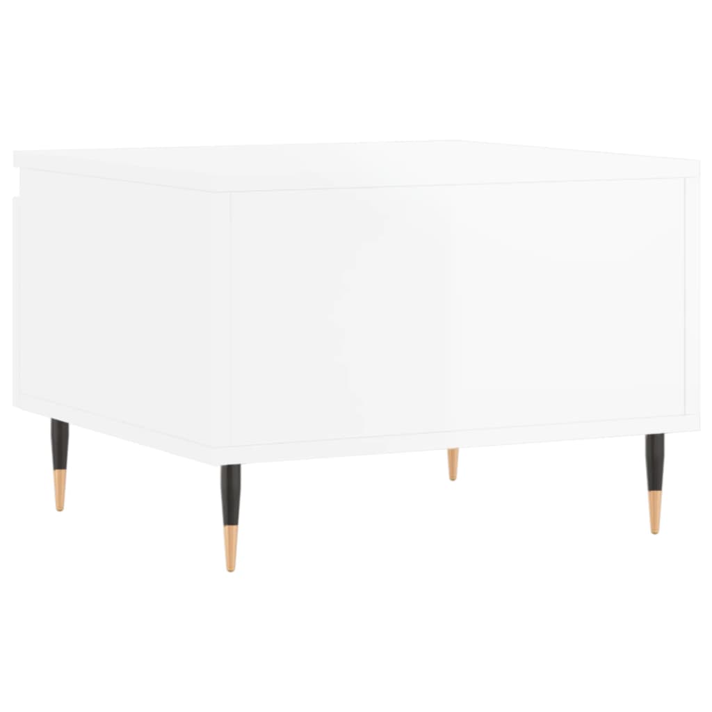 vidaXL Mesa de centro 50x46x35 cm derivados madeira branco brilhante