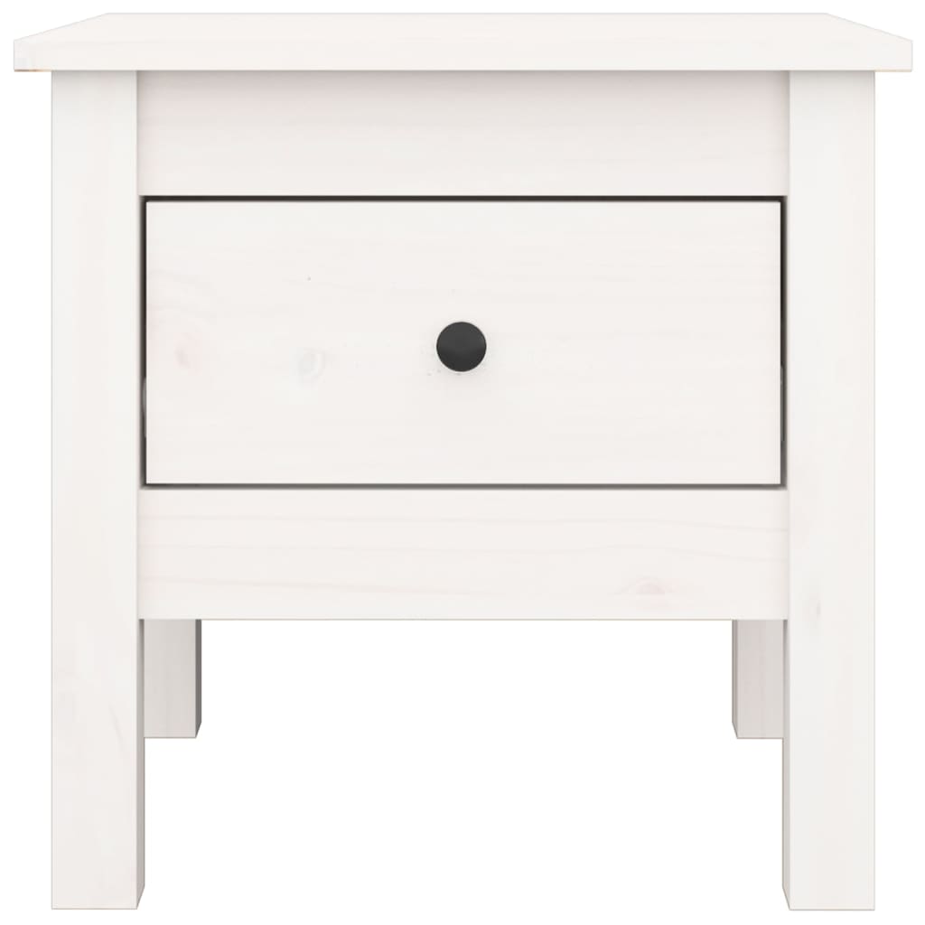 vidaXL Mesa de apoio 40x40x39 cm pinho maciço Branco