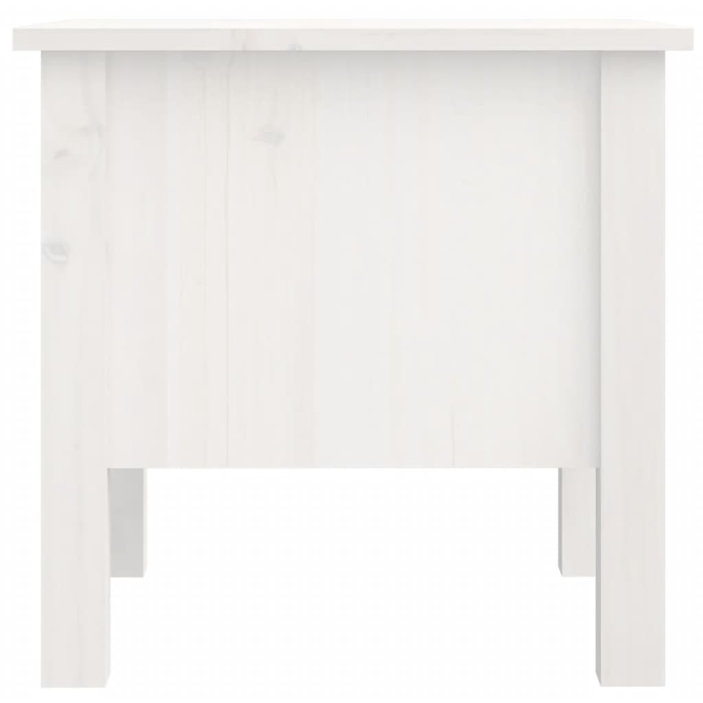 vidaXL Mesa de apoio 40x40x39 cm pinho maciço Branco