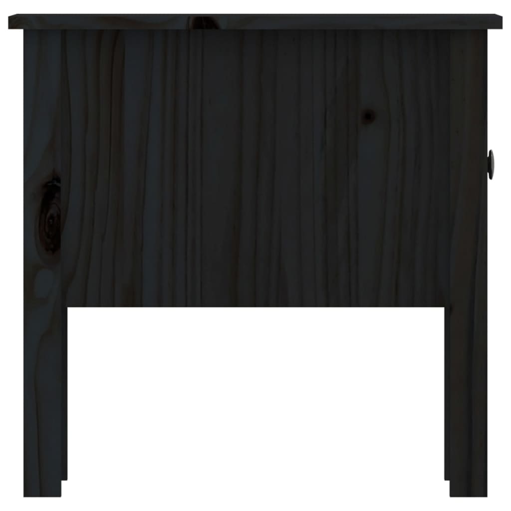 vidaXL Mesa de apoio 50x50x49 cm pinho maciço preto