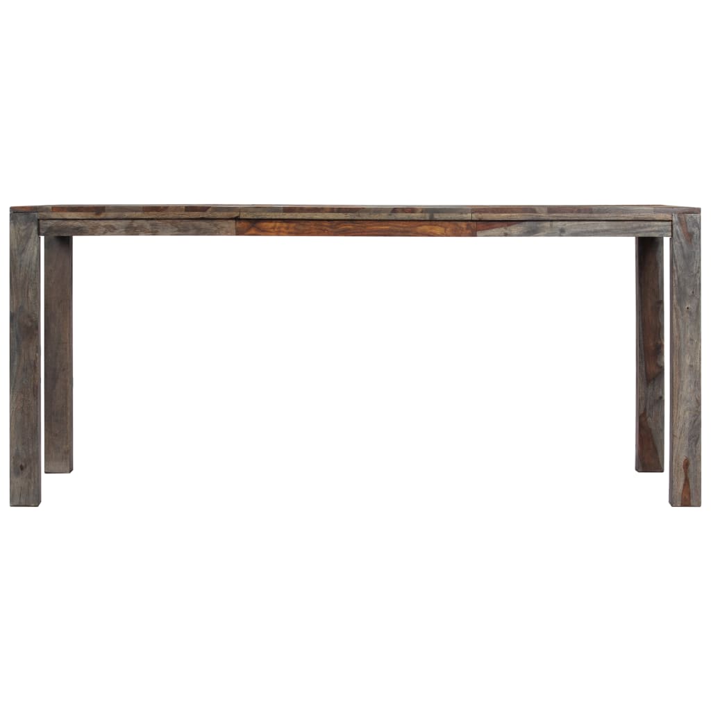 vidaXL Mesa de jantar 180x90x76 cm madeira de sheesham maciça cinzento