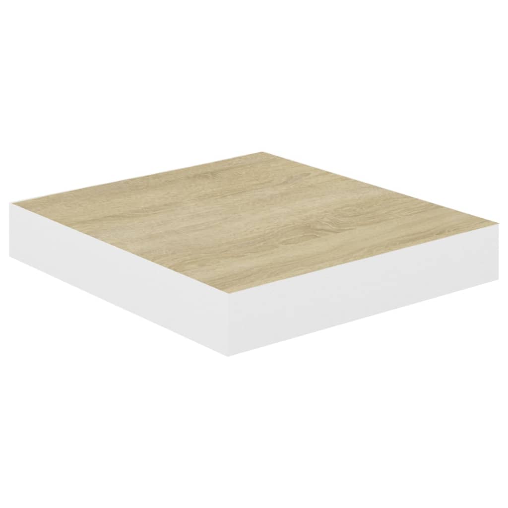 vidaXL Prateleiras de parede 4 pcs 23x23,5x3,8cm MDF carvalho e branco