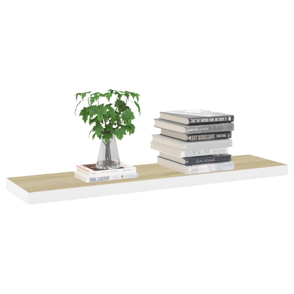 vidaXL Prateleiras parede 2pcs 90x23,5x3,8 cm MDF cor carvalho/branco