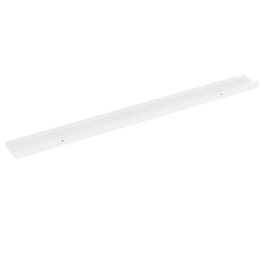 vidaXL Prateleiras de parede 2 pcs 100x9x3 cm branco brilhante