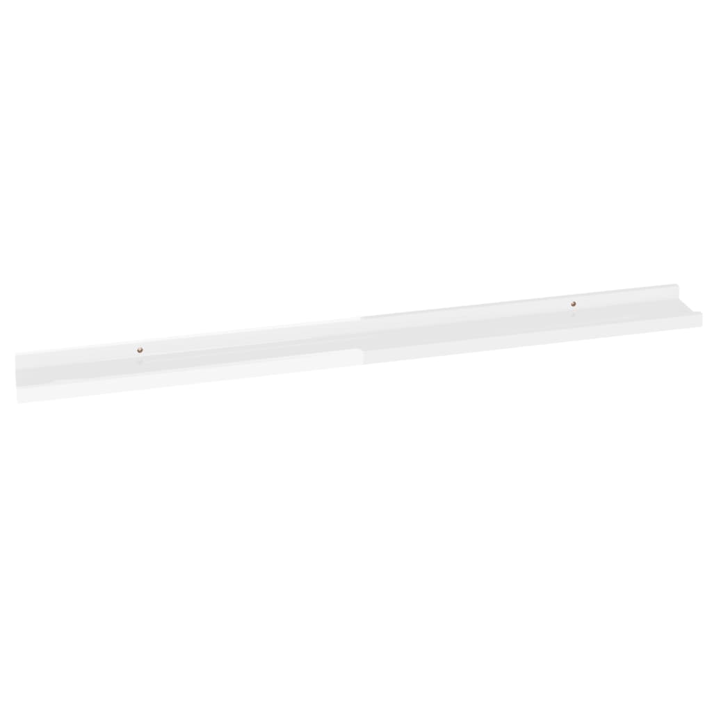 vidaXL Prateleiras de parede 2 pcs 100x9x3 cm branco brilhante