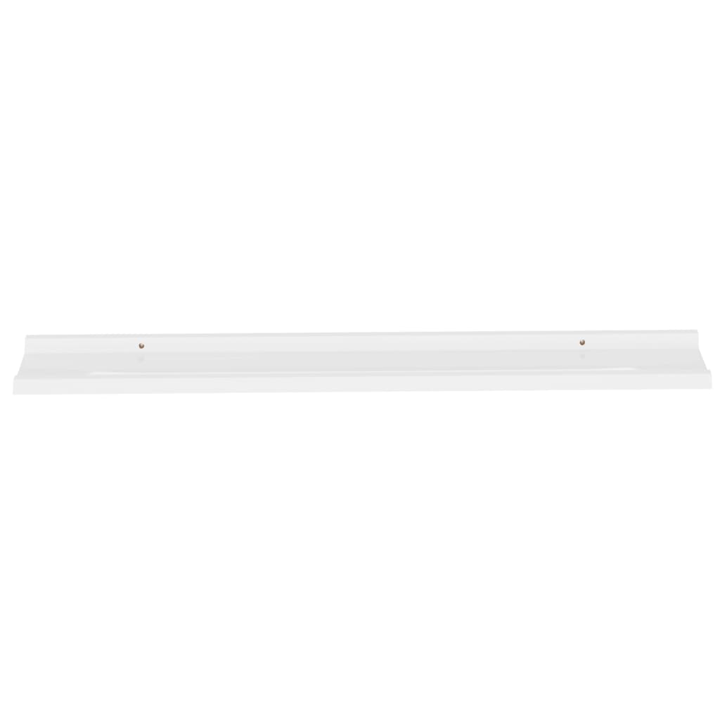 vidaXL Prateleiras de parede 2 pcs 100x9x3 cm branco brilhante