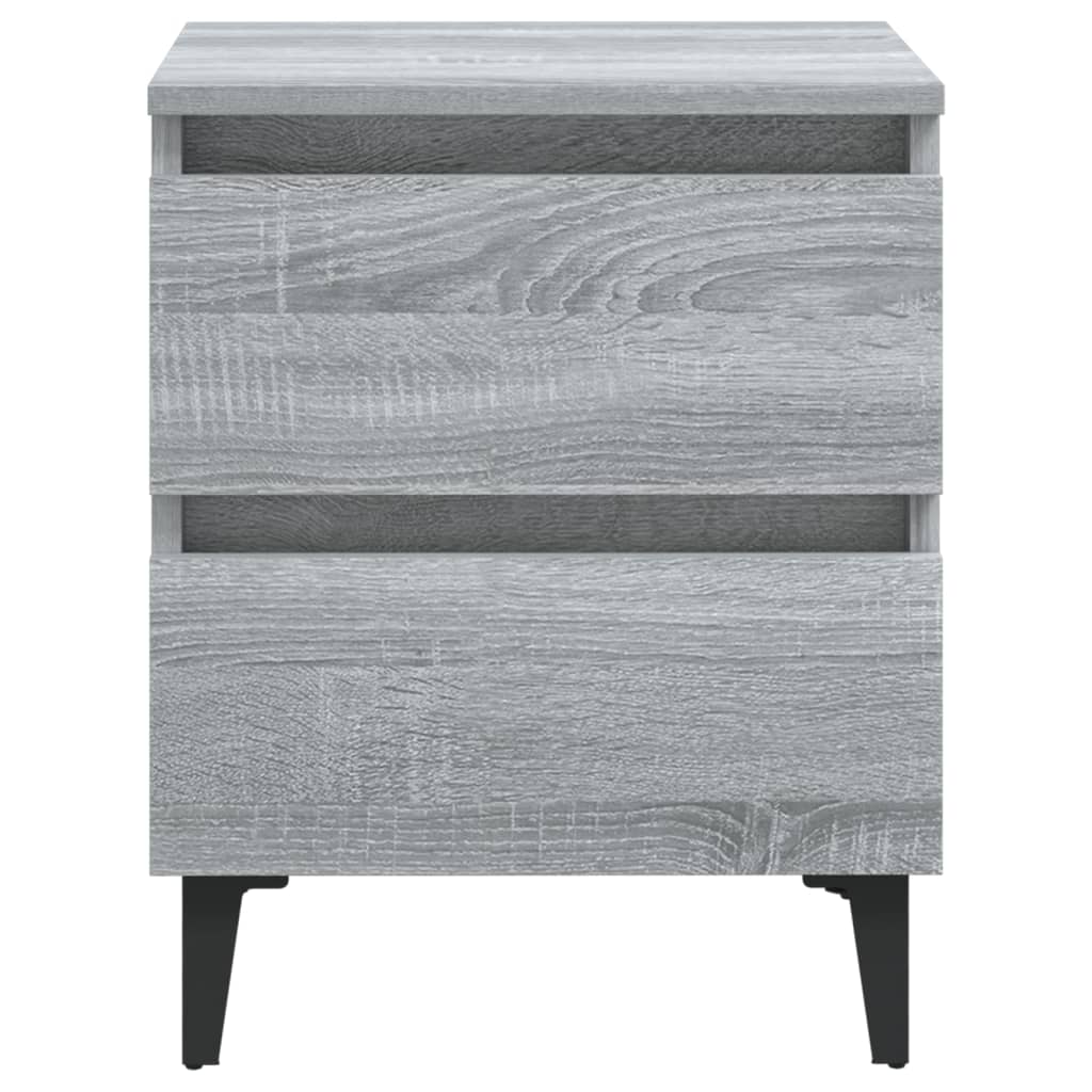 vidaXL Mesa de cabeceira c/ pernas em metal 40x35x50 cm sonoma cinza