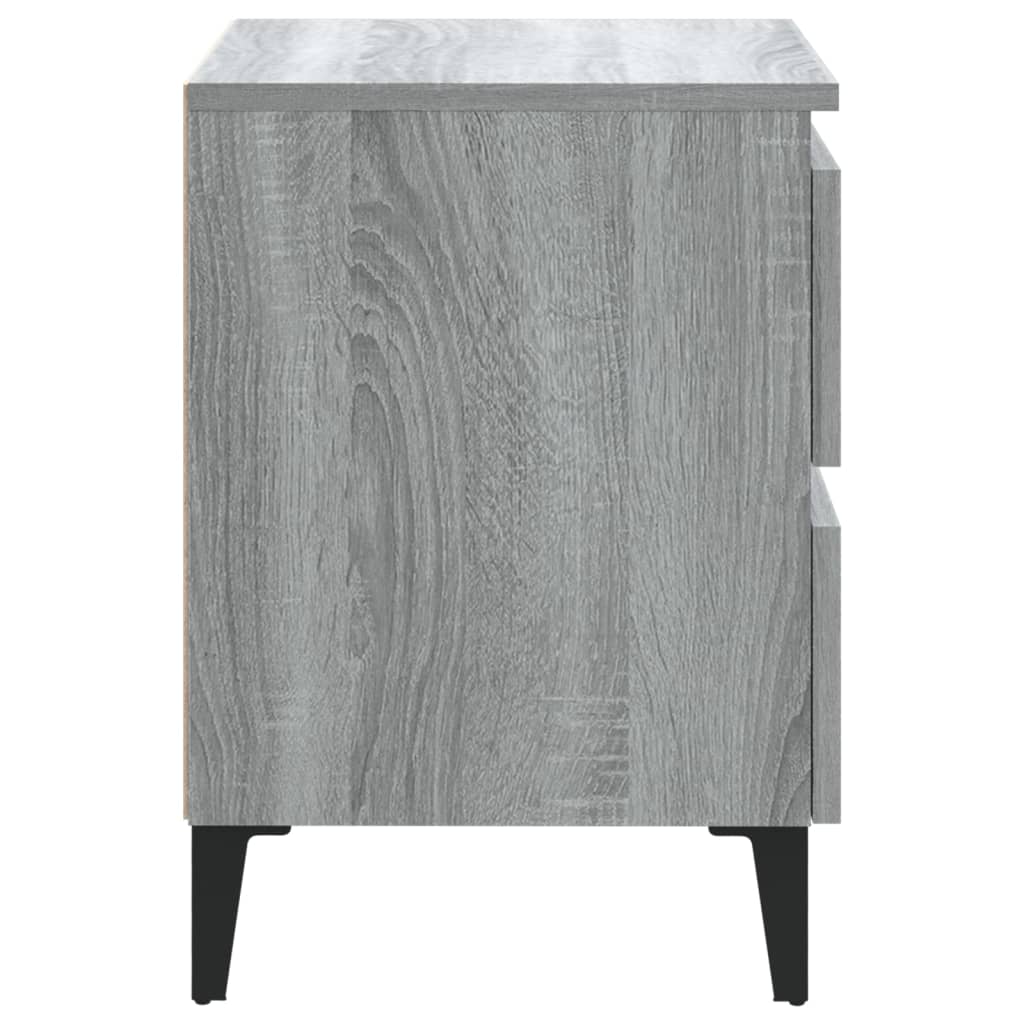 vidaXL Mesa de cabeceira c/ pernas em metal 40x35x50 cm sonoma cinza