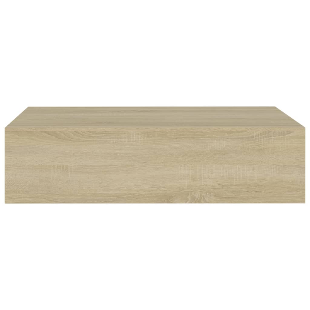 vidaXL Prateleira de parede com gaveta MDF 40x23,5x10 cm cor carvalho