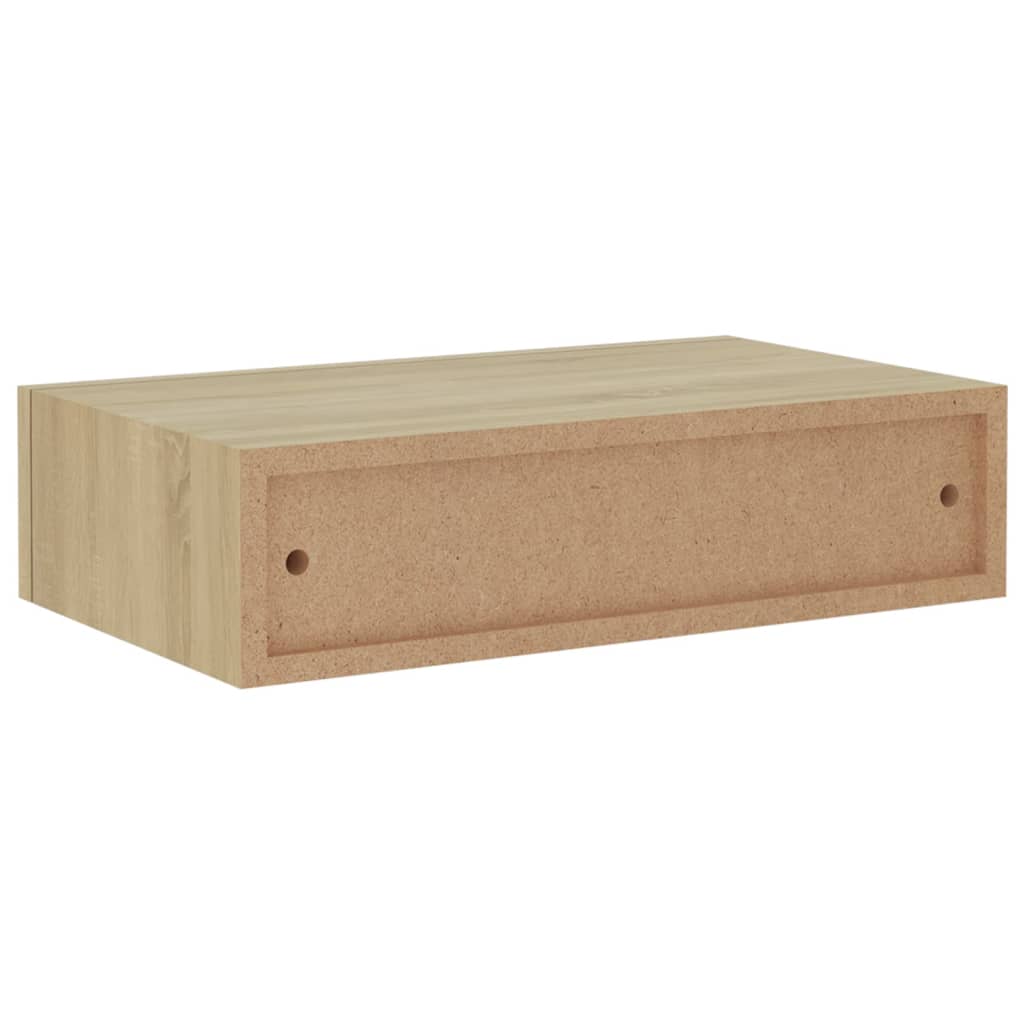 vidaXL Prateleira de parede com gaveta MDF 40x23,5x10 cm cor carvalho