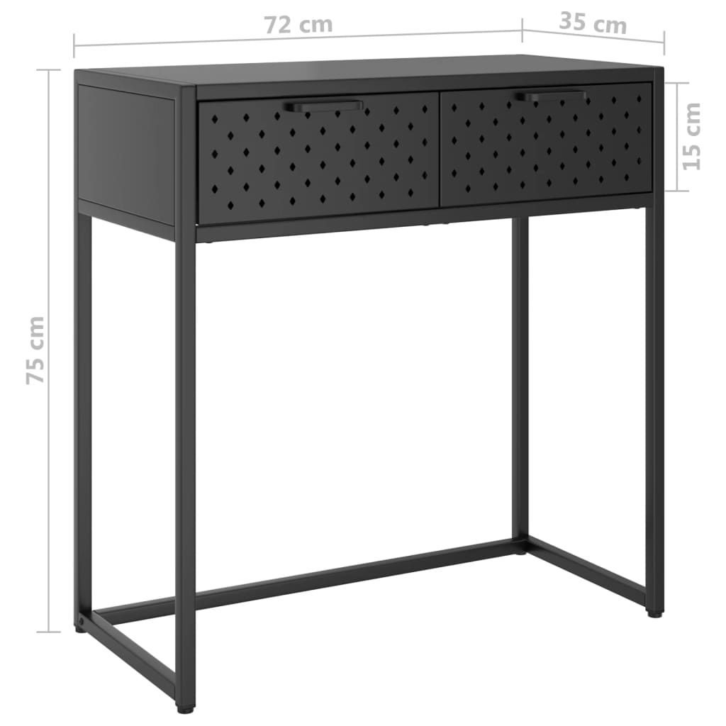 vidaXL Mesa consola 72x35x75 cm aço antracite