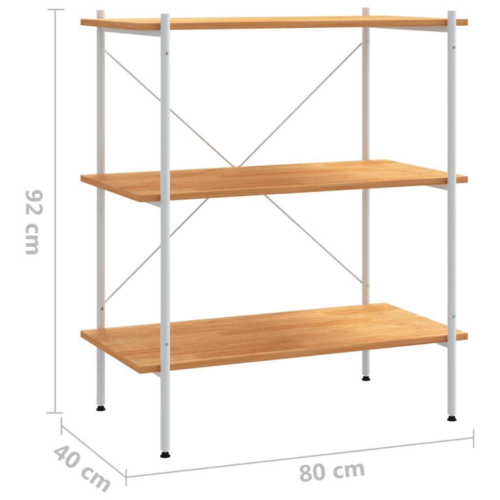 vidaXL Unidade com 3 prateleiras 80x40x92 cm branco/cor de carvalho