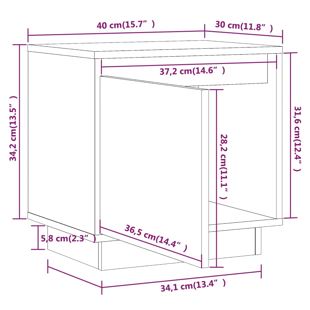 vidaXL Mesas de cabeceira 2 pcs 40x30x40 cm pinho maciço castanho mel