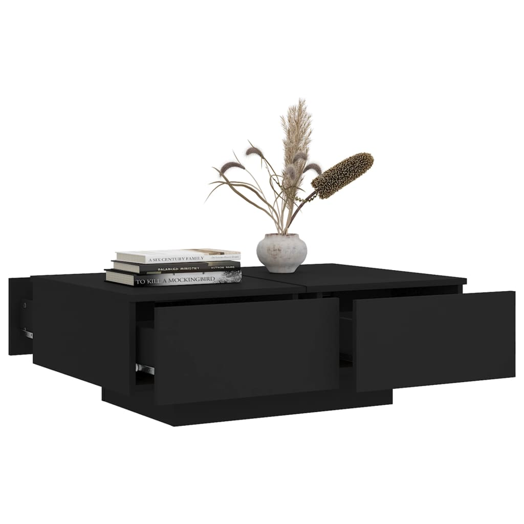 vidaXL Mesa de centro 90x60x31 cm contraplacado preto