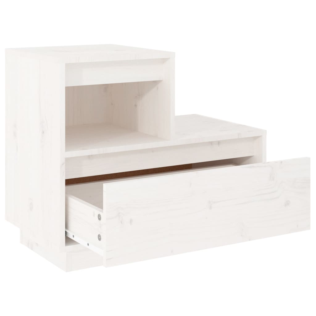 vidaXL Mesas de cabeceira 2 pcs 60x34x51 cm pinho maciço branco