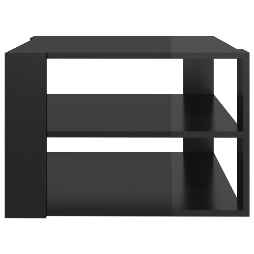 vidaXL Mesa de centro 60x60x40 cm contraplacado preto brilhante