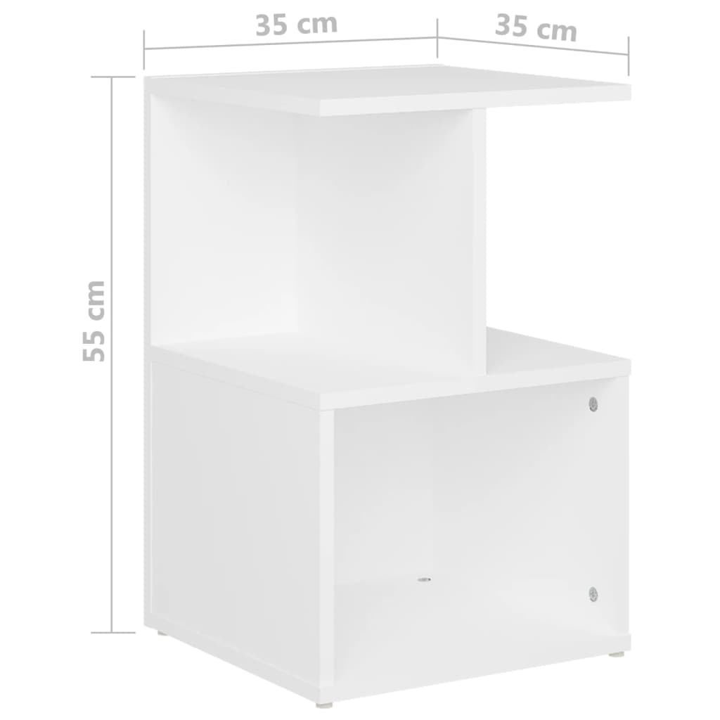 vidaXL Mesas de cabeceira 2 pcs 35x35x55 cm contraplacado branco