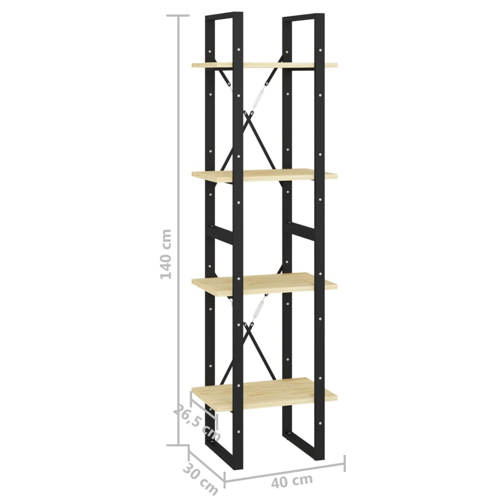 vidaXL Estante com 4 prateleiras 40x30x140 cm pinho maciço