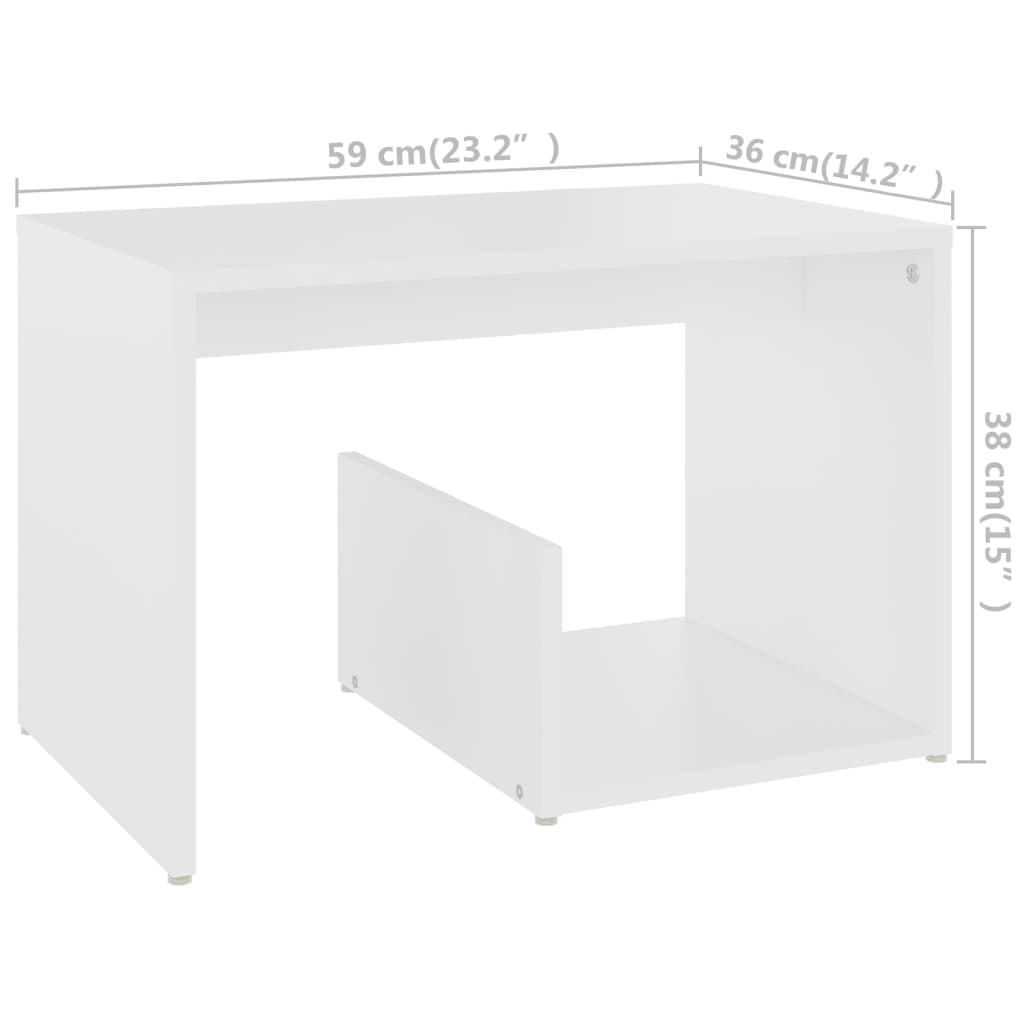 vidaXL Mesa de apoio 59x36x38 cm contraplacado branco