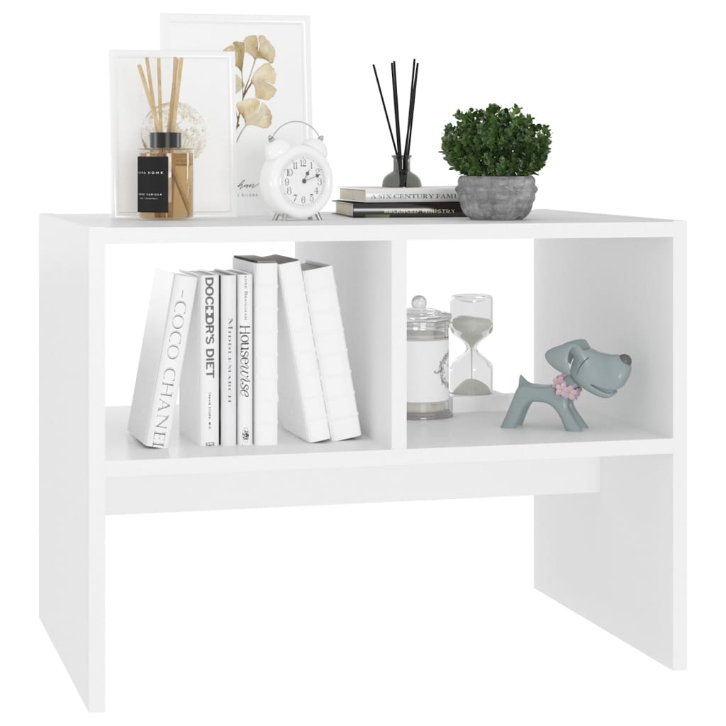 vidaXL Mesa de apoio 60x40x45 cm contraplacado branco