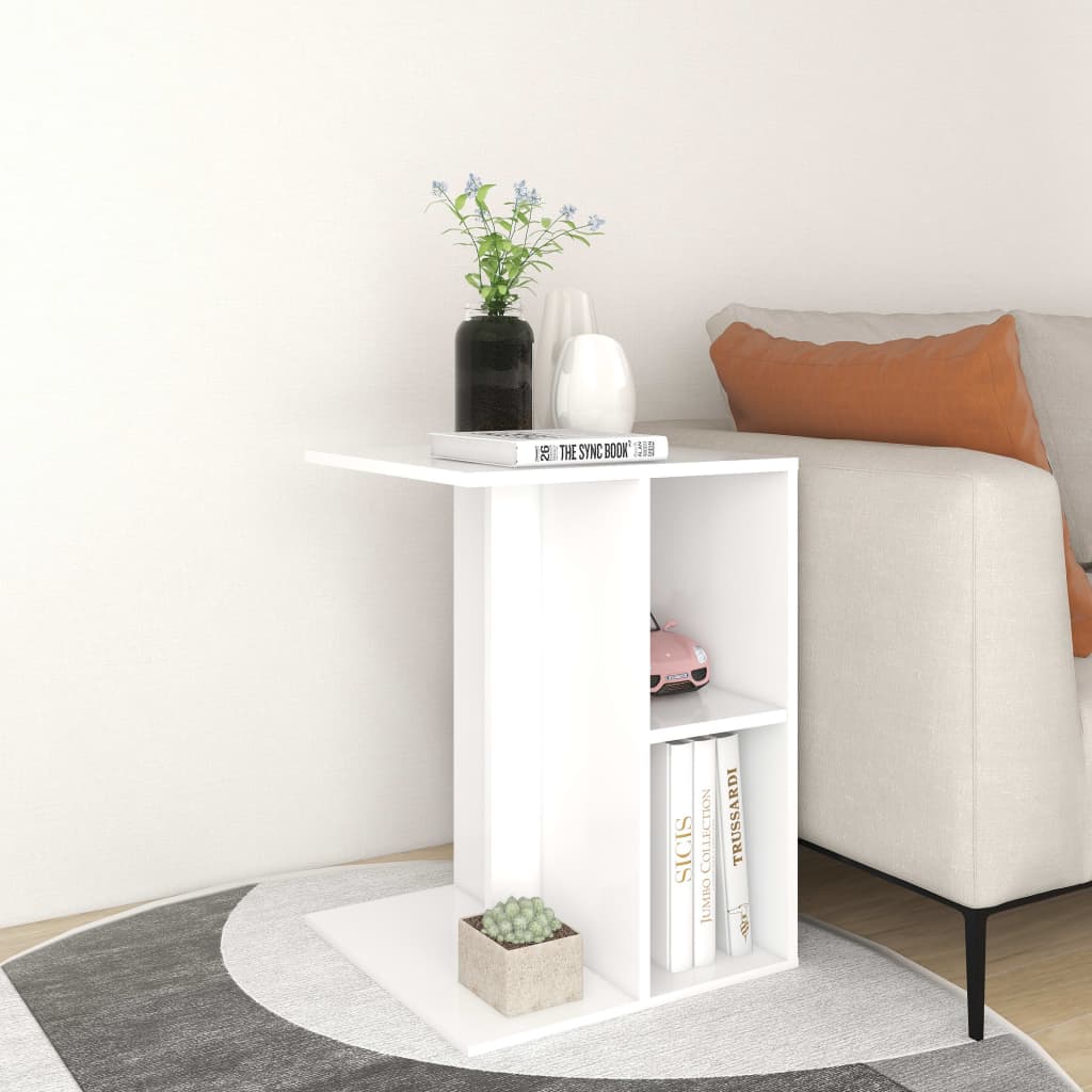 vidaXL Mesa de apoio 60x40x45 cm contraplacado branco